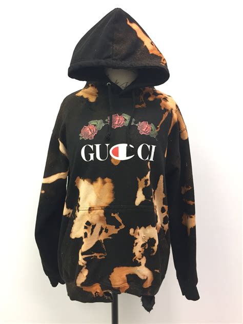 white gucci hoodie fake|Gucci distressed hoodie.